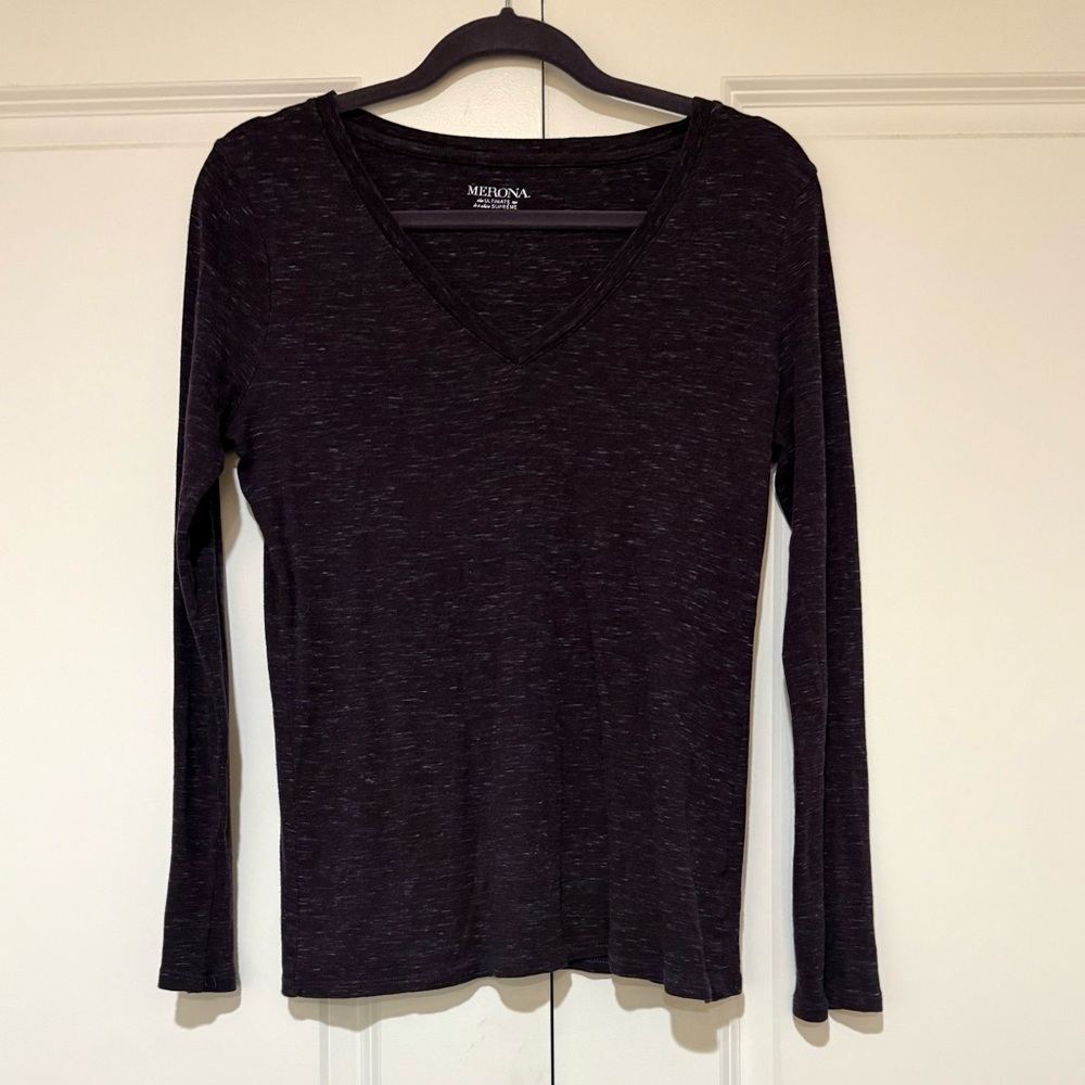 Merona Women's Dark Purple Long Sleeve Tee